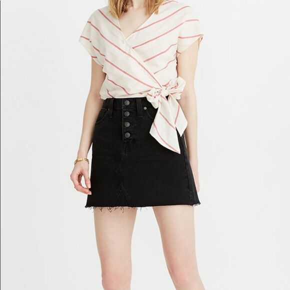Madewell Rigid Denim A-Line Mini Skirt Size 25 - Picture 1 of 5